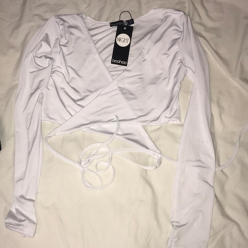 White wrap around top